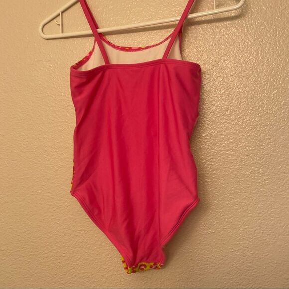 Art Class Girls One Piece hot pink animal print cut out swimsuit bathing suit M8 - Picture 3 of 7